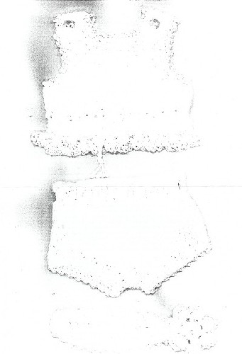 Breipatroon ondergoed & Haarband voor pop/beer 32-35 cm